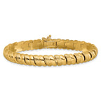 14K Polished and Brushed Fancy 8.0mm Bracelet