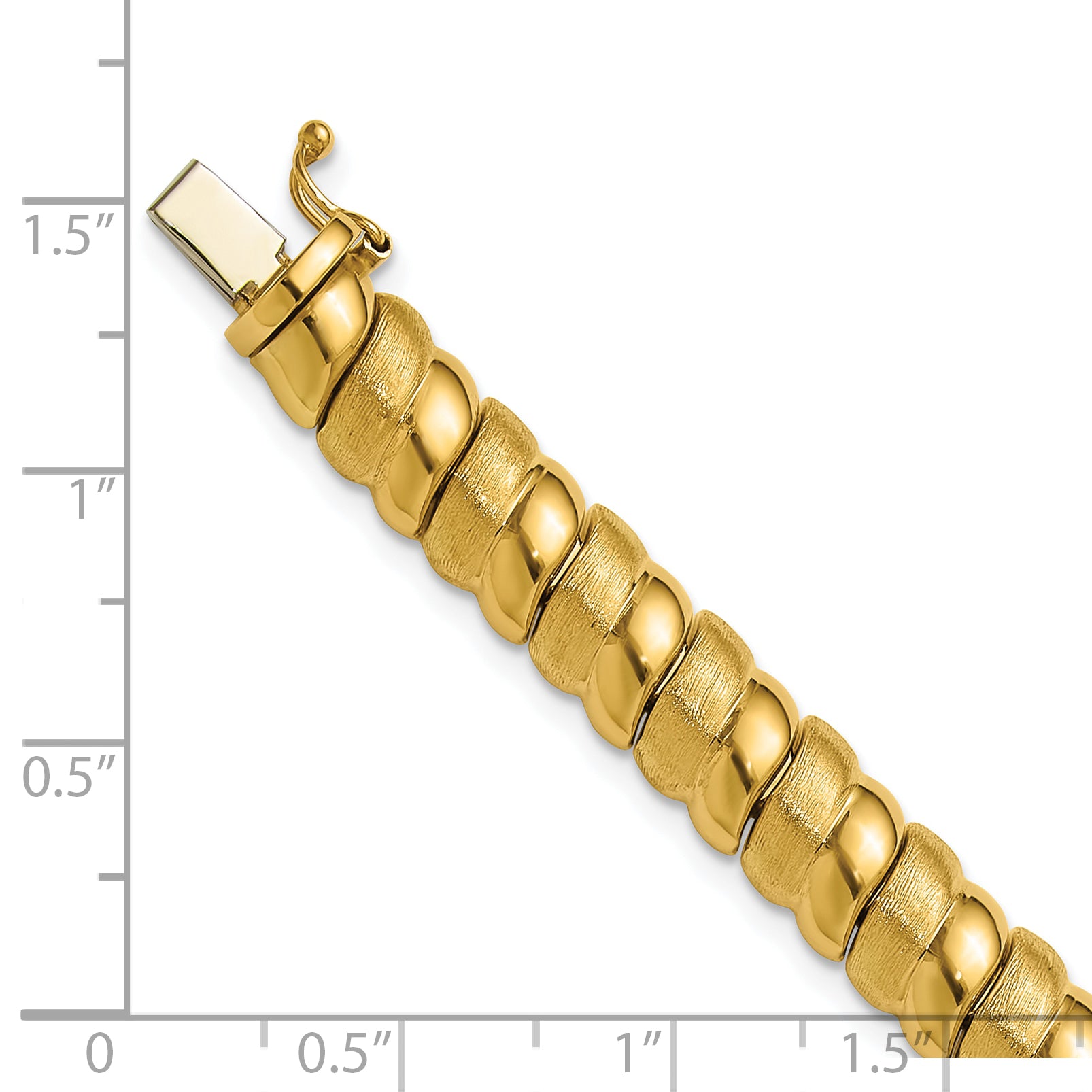 14K Polished and Brushed Fancy 8.0mm Bracelet