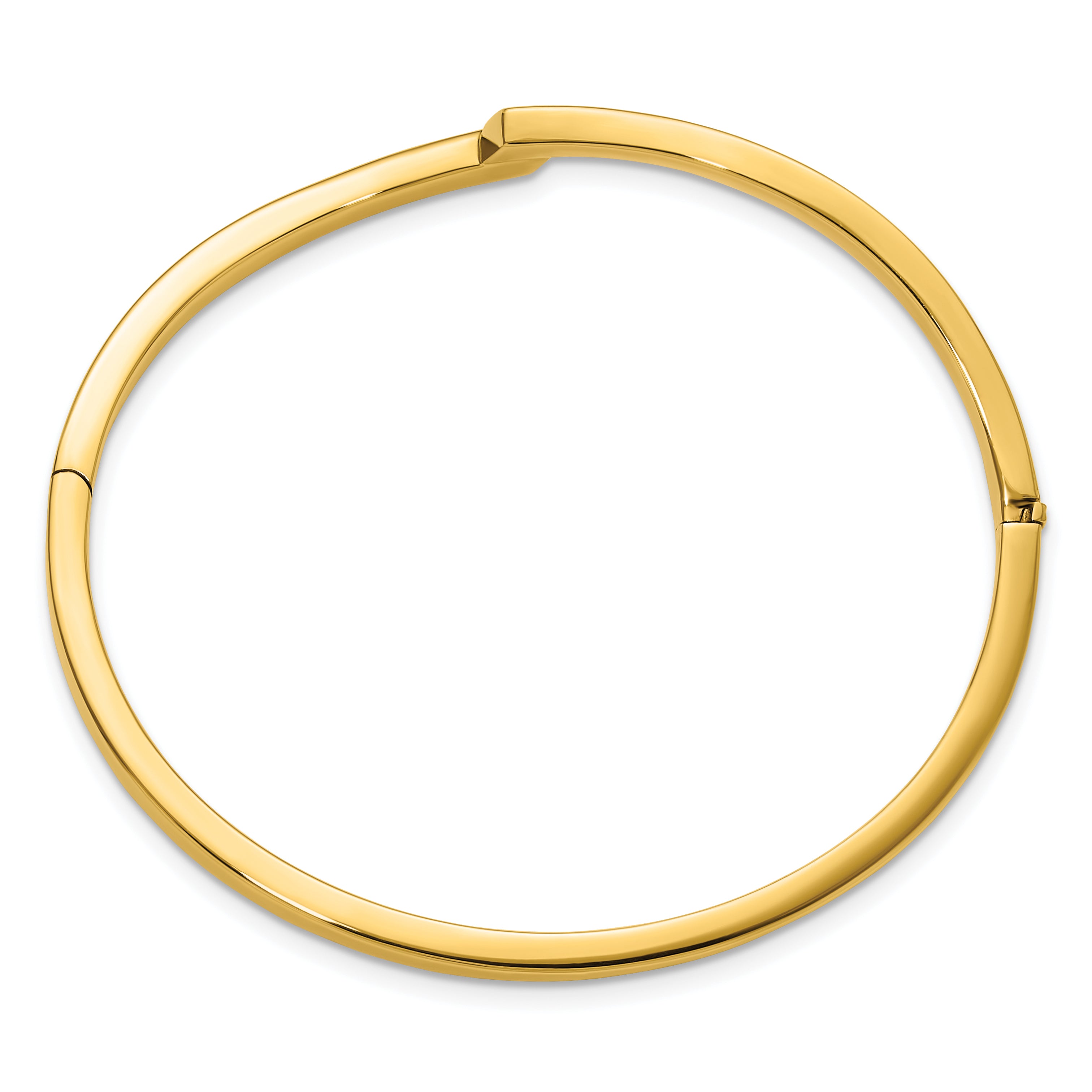 14K Polished Fancy Bypass Hinged Bangle