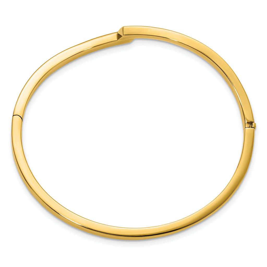 14K Polished Fancy Bypass Hinged Bangle