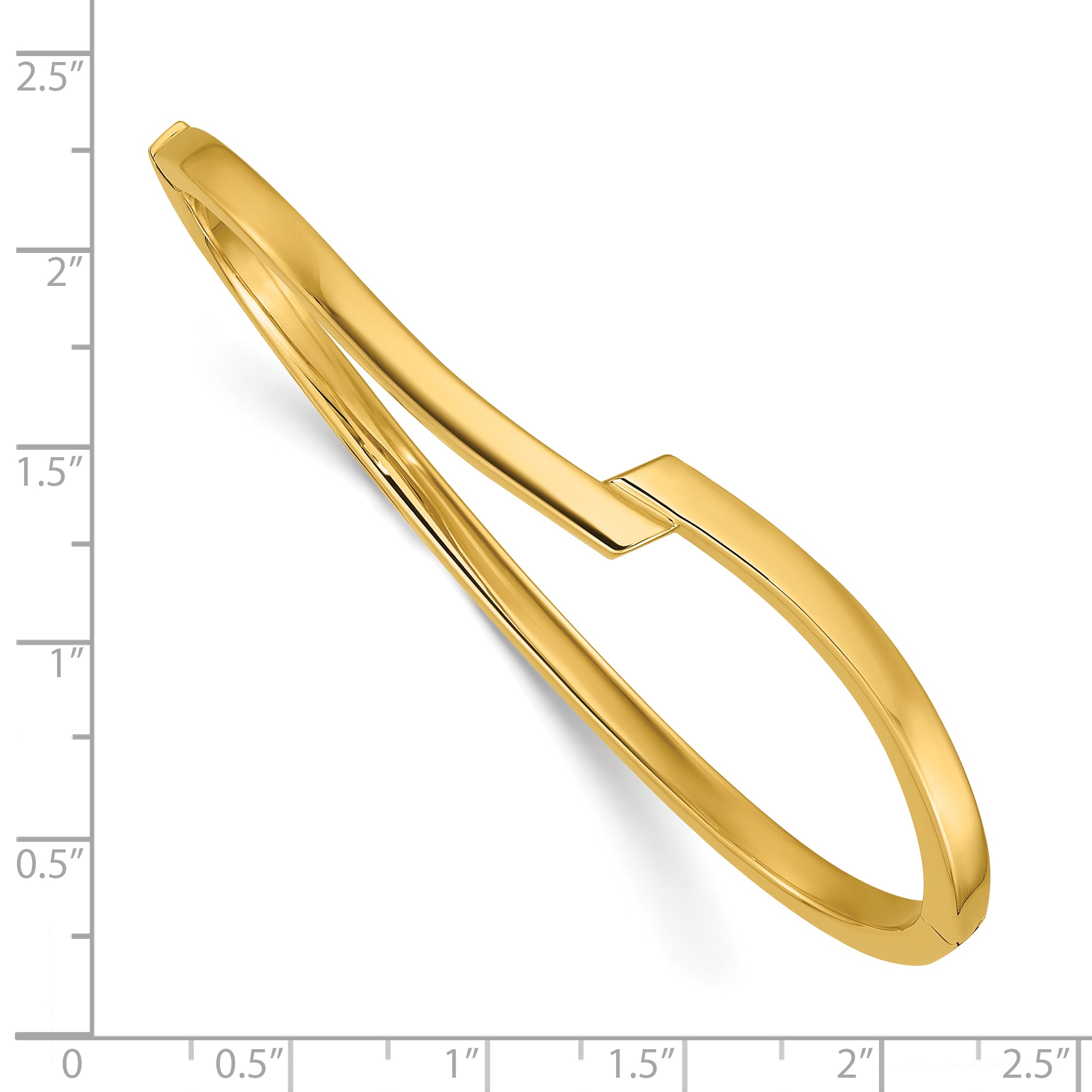 14K Polished Fancy Bypass Hinged Bangle