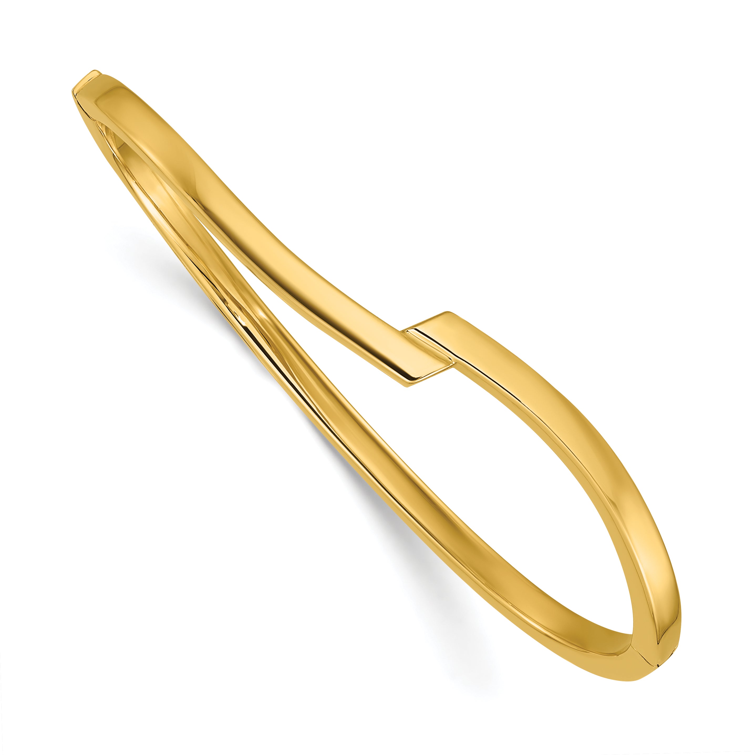 14K Polished Fancy Bypass Hinged Bangle Main image