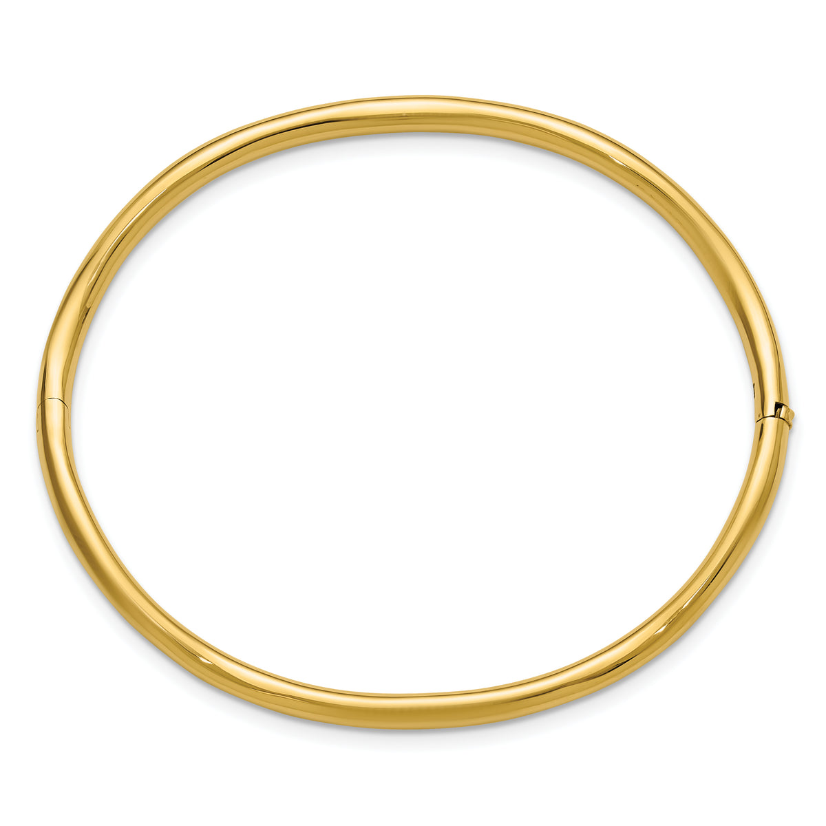 14K Polished Fancy Wavy Hinged Bangle
