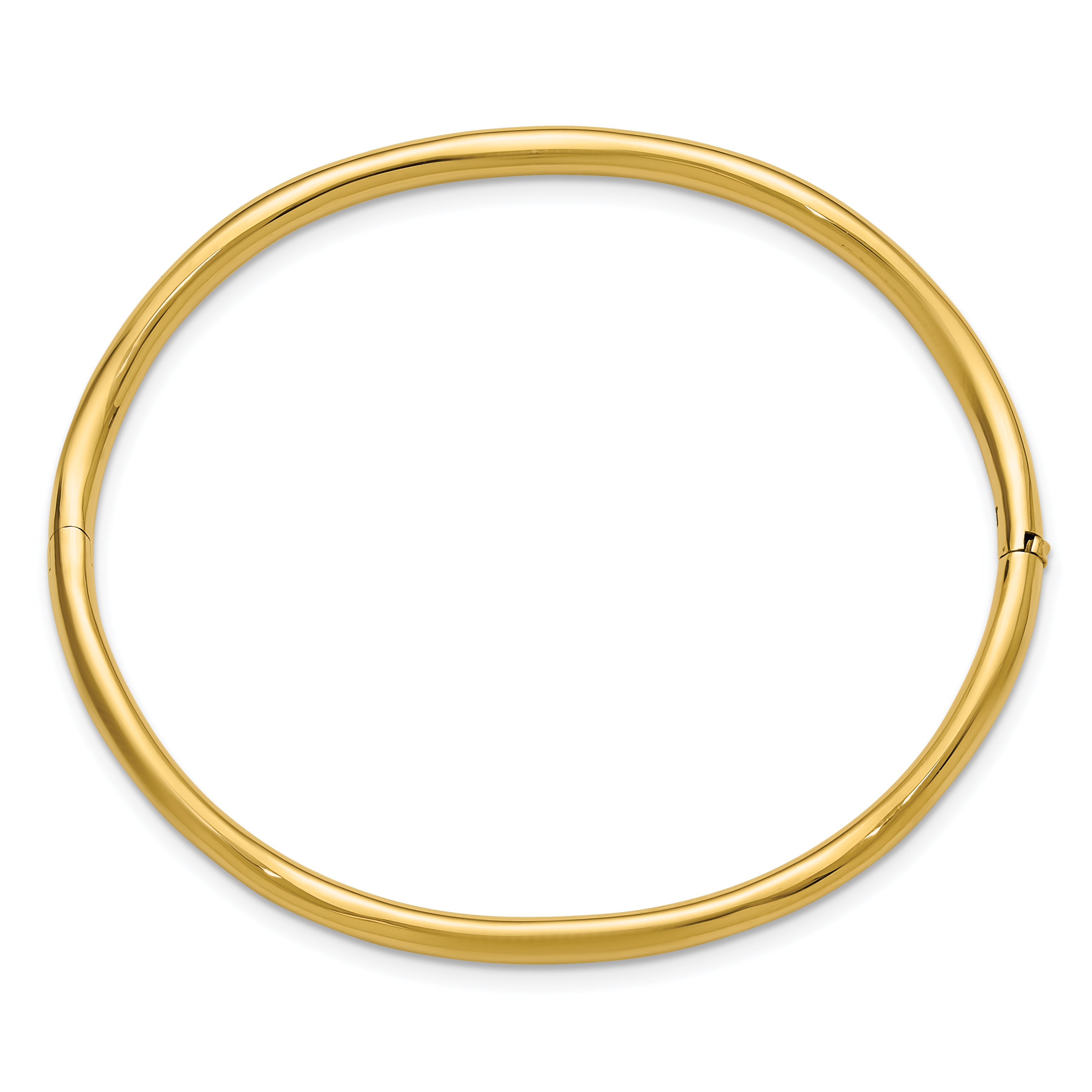 14K Polished Fancy Wavy Hinged Bangle