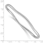 14K White Gold Polished Fancy Wavy Hinged Bangle