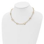 14K Polished Fancy Link w/2in ext. Necklace