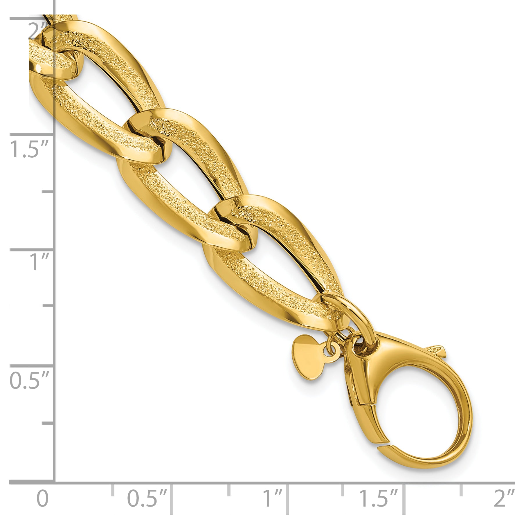 14K Polished and Laser-cut Fancy Oval Link Bracelet