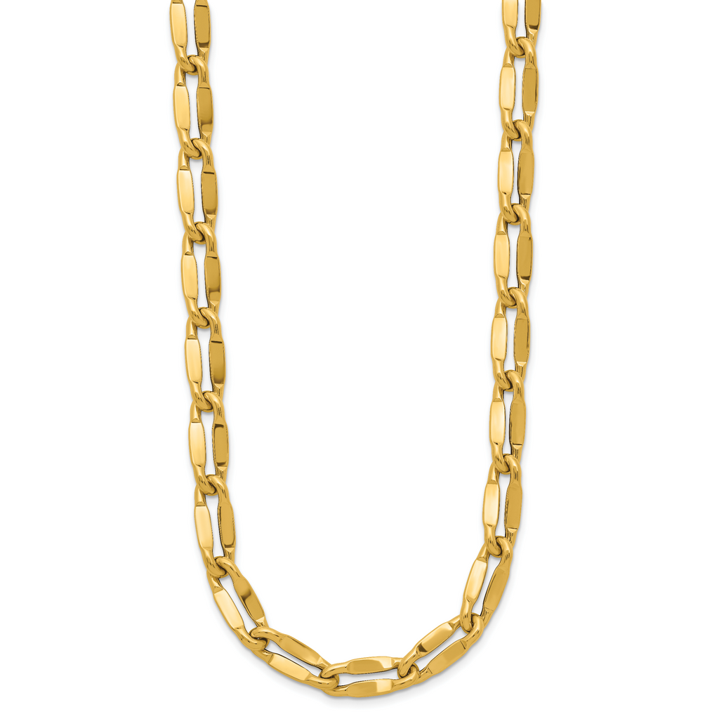 14K Polished Fancy Contoured Link Necklace