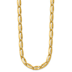14K Polished Fancy Contoured Link Necklace