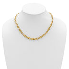 14K Polished Fancy Contoured Link Necklace