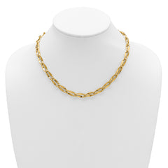 14K Polished Fancy Contoured Link Necklace