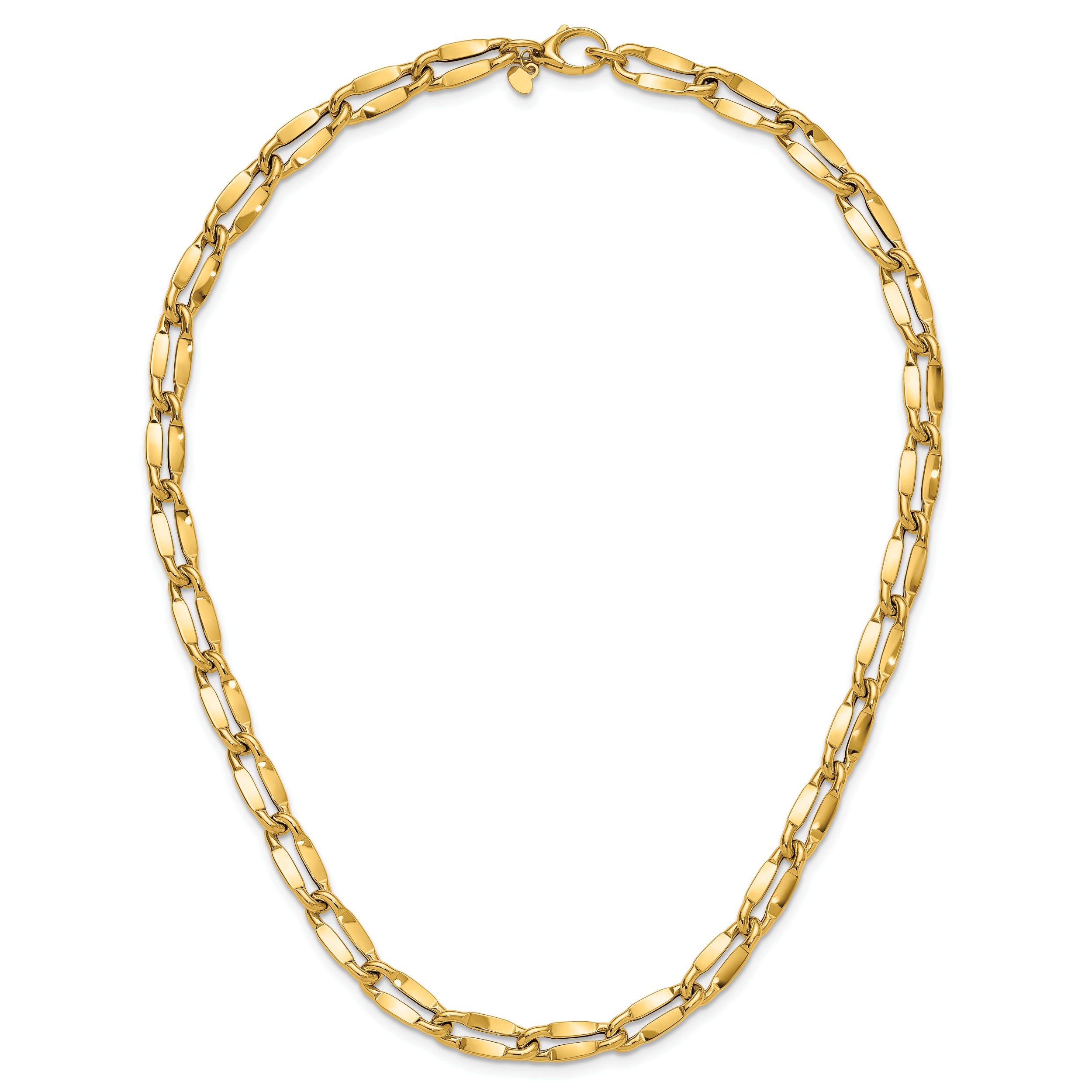 14K Polished Fancy Contoured Link Necklace