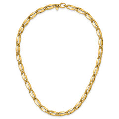 14K Polished Fancy Contoured Link Necklace