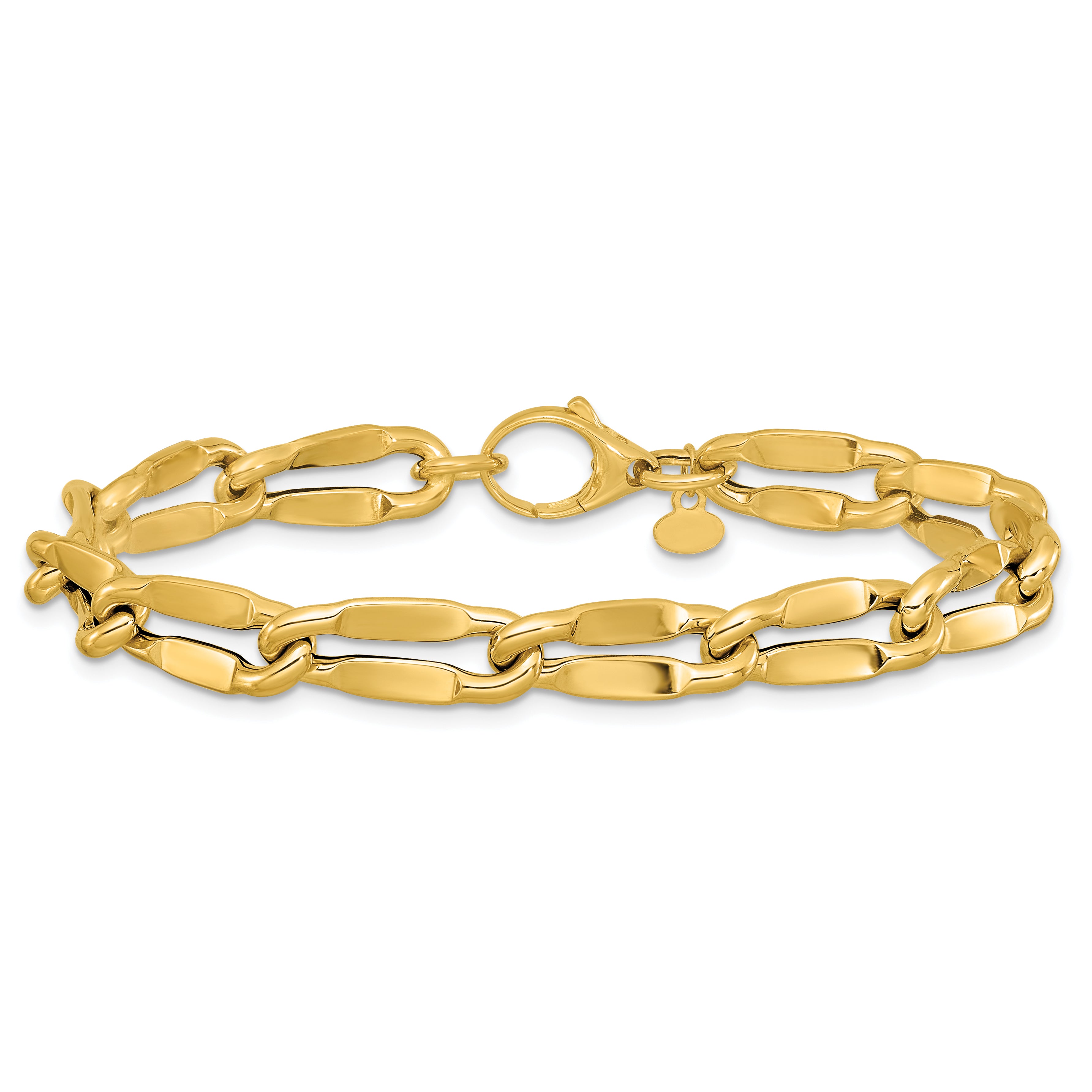 14K Polished Fancy Contoured Link Bracelet
