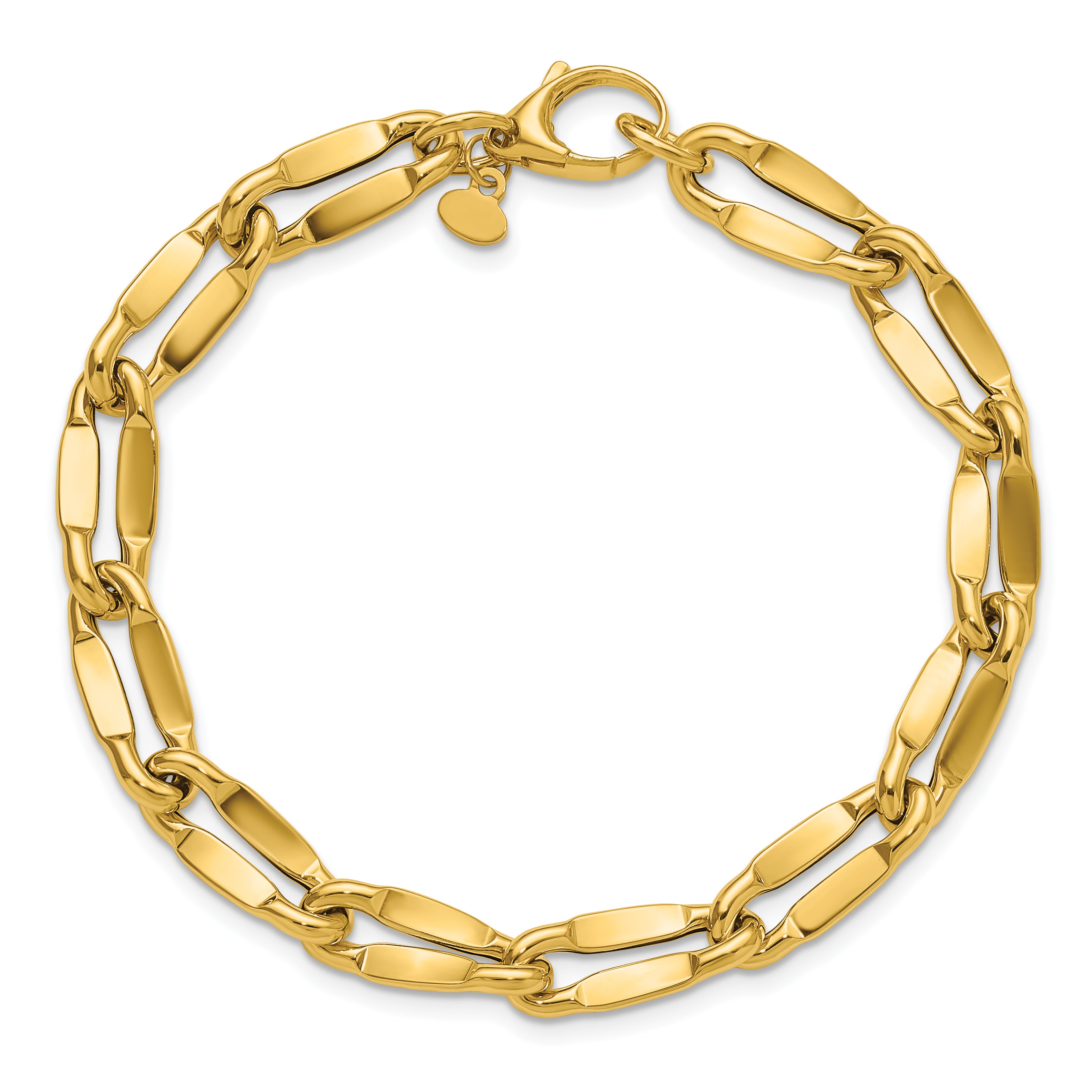 14K Polished Fancy Contoured Link Bracelet