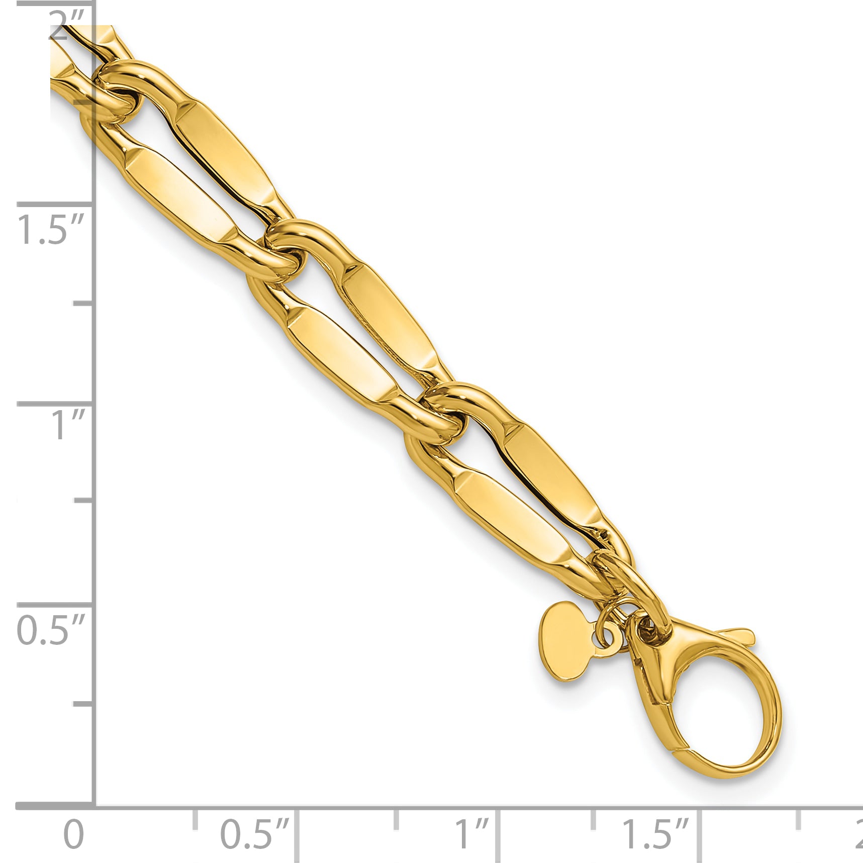 14K Polished Fancy Contoured Link Bracelet