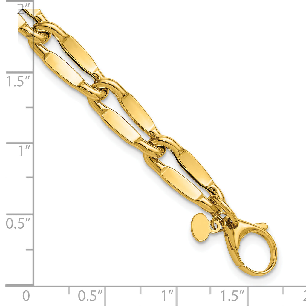 14K Polished Fancy Contoured Link Bracelet