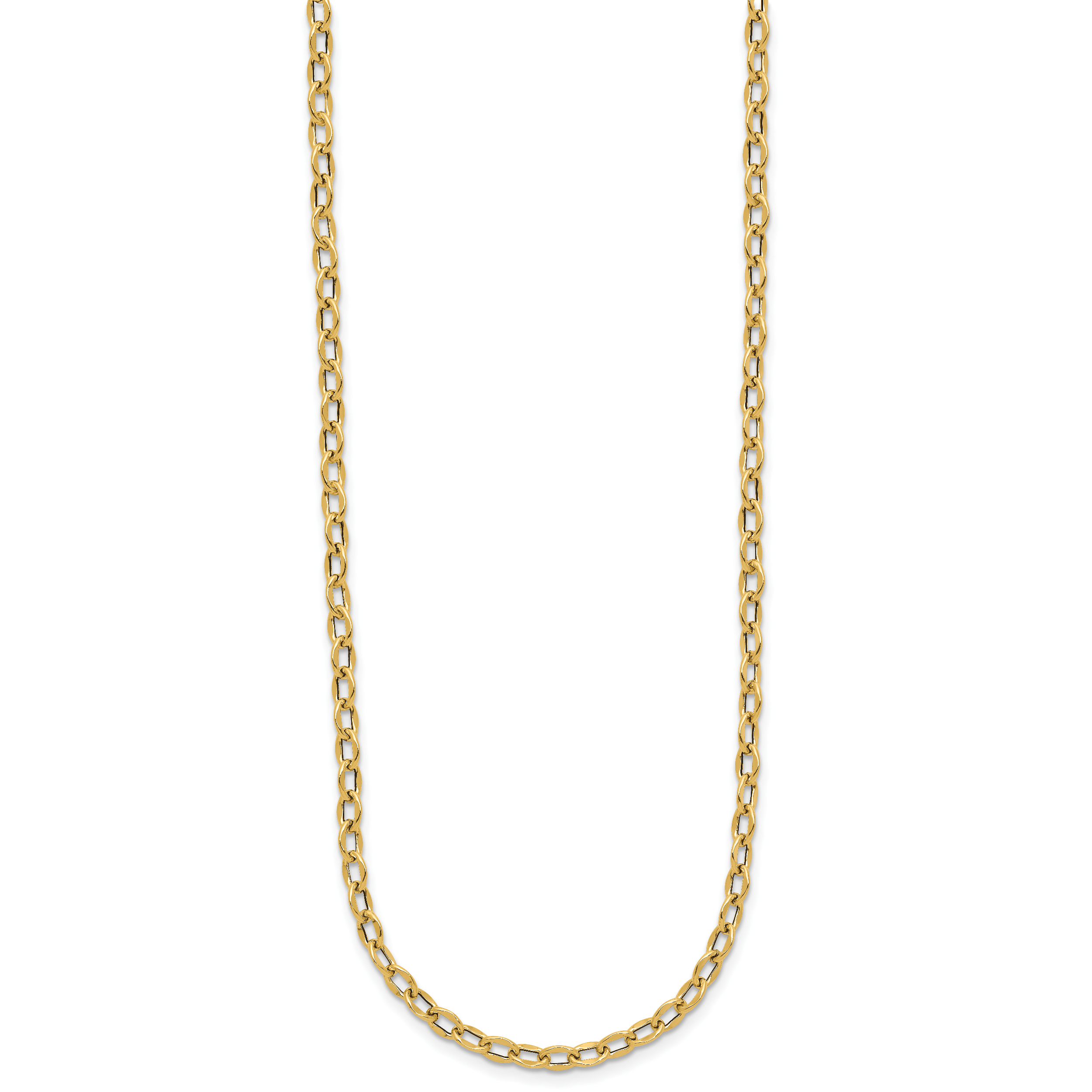 14K Polished Fancy Flat Cable Link Necklace Secondary image