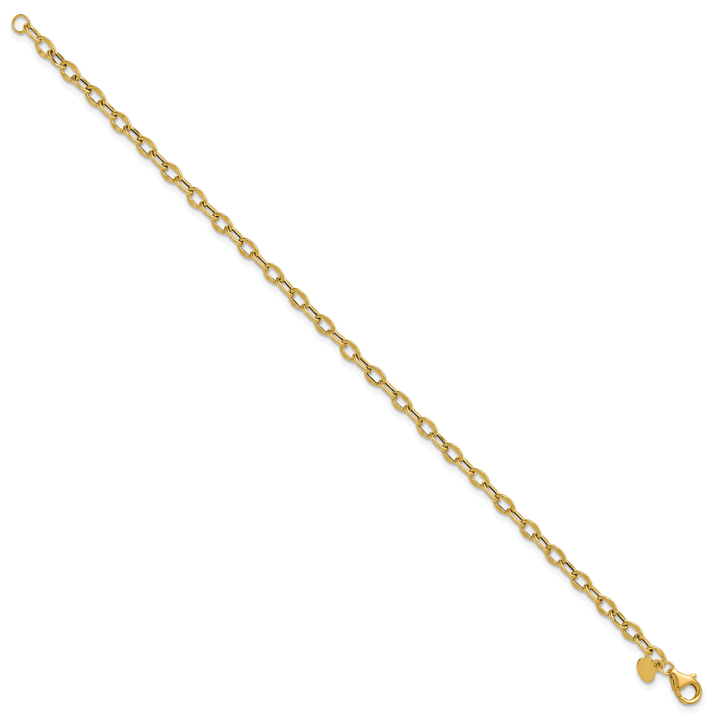 14K Polished Fancy Flat Cable Link Bracelet