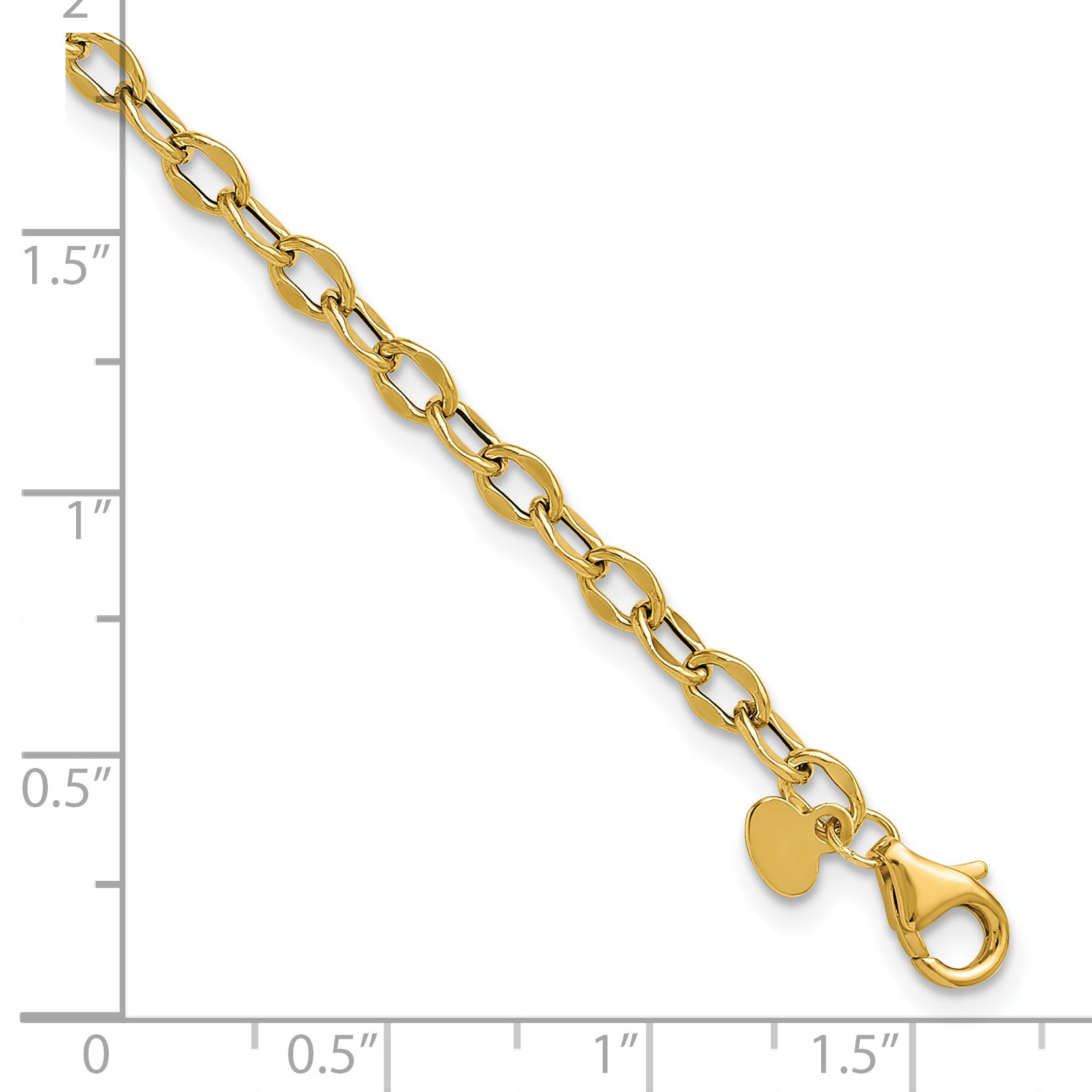 14K Polished Fancy Flat Cable Link Bracelet