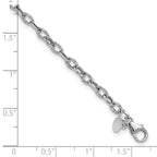 14K White Gold Polished Fancy Flat Cable Link Bracelet