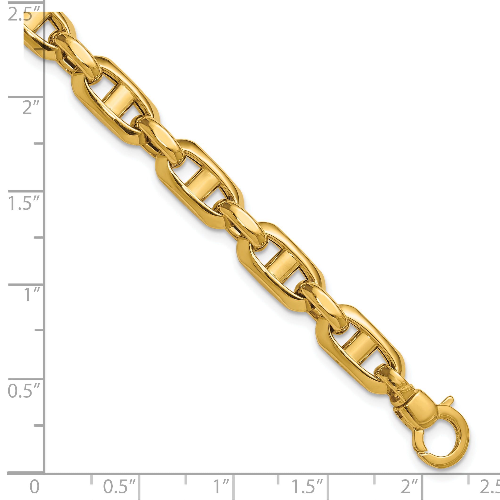 14K Polished Fancy Mariner Link Bracelet