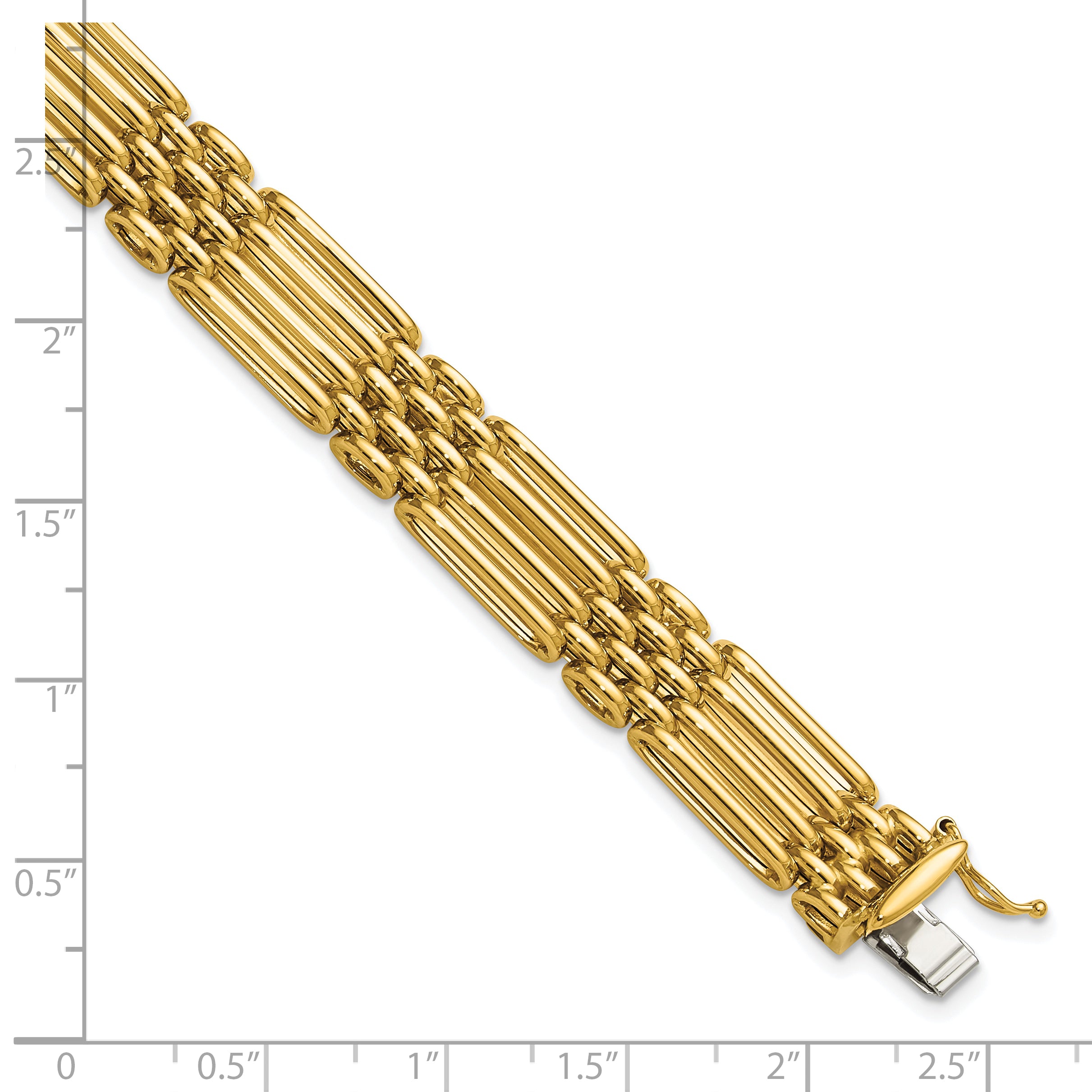 14K Polished Fancy 10.0mm Link Bracelet
