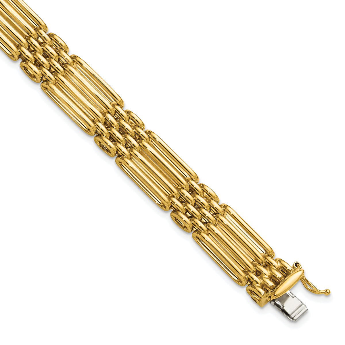 14K Polished Fancy 10.0mm Link Bracelet