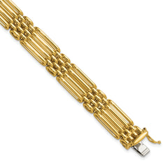 14K Polished Fancy 10.0mm Link Bracelet