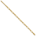 14K Polished Fancy Link with 1in ext Bracelet