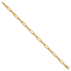 14K Polished Fancy Link with 1in ext Bracelet