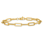 14K Polished Fancy Link with 1in ext Bracelet