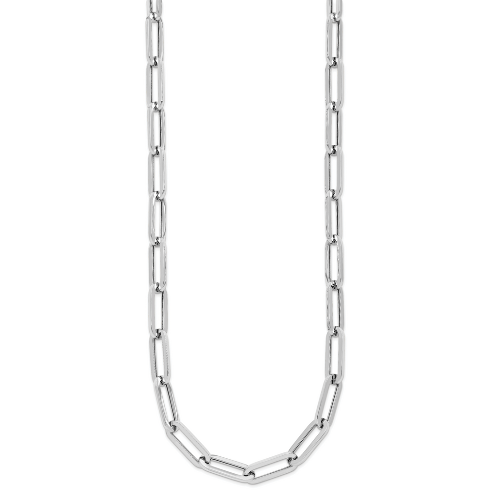 14K White Gold Polished Fancy Link Necklace
