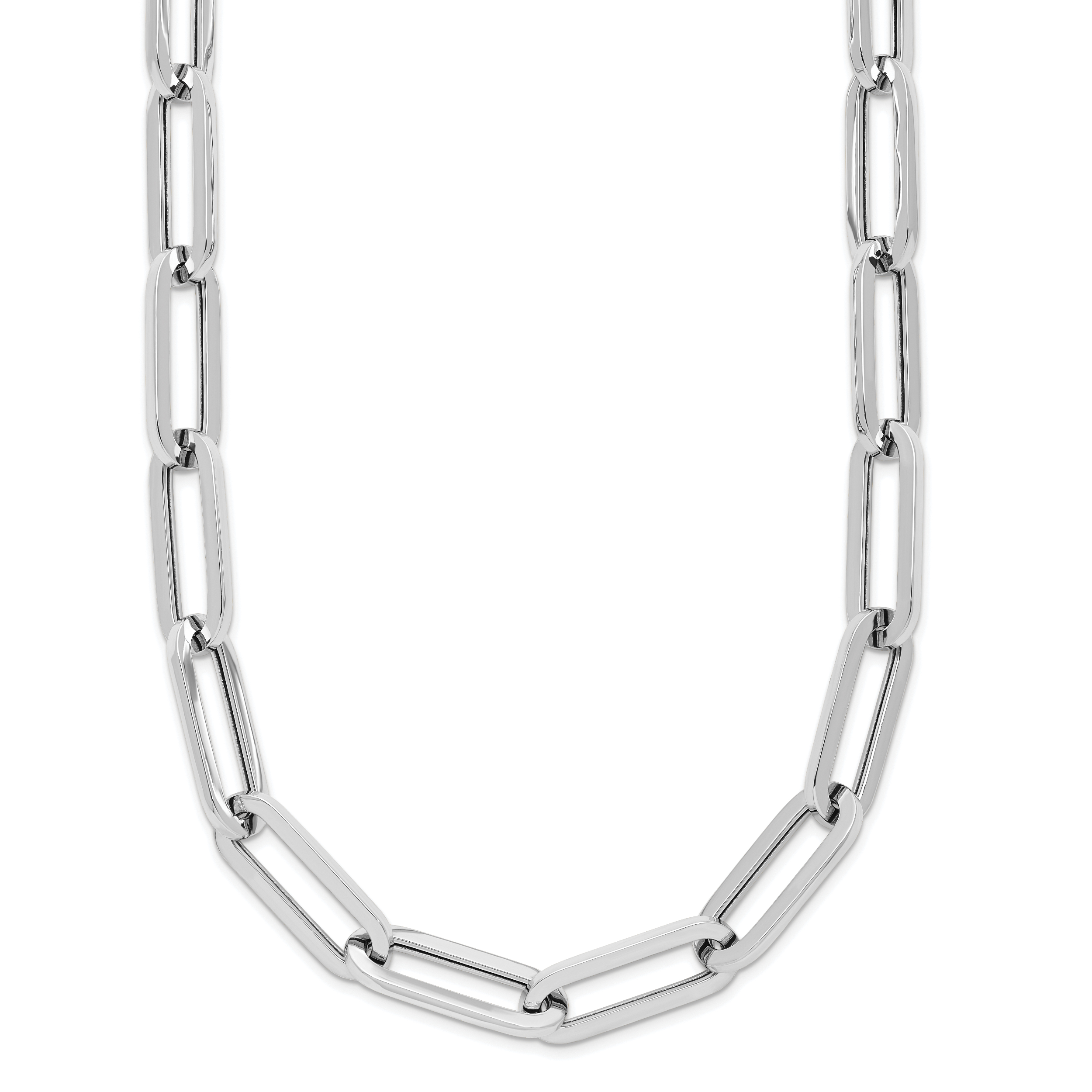 14K White Gold Polished Fancy Link Necklace Main image