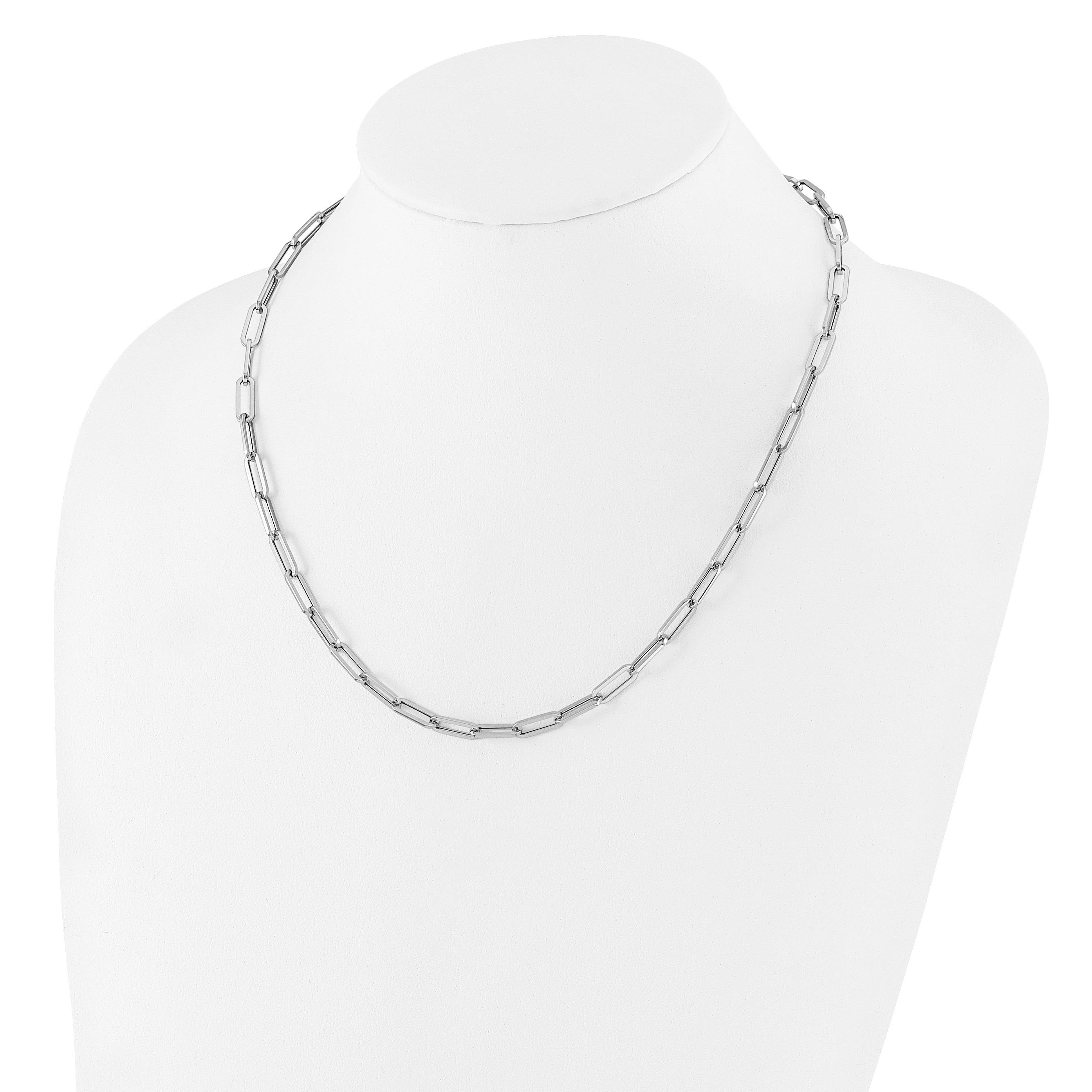 14K White Gold Polished Fancy Link Necklace