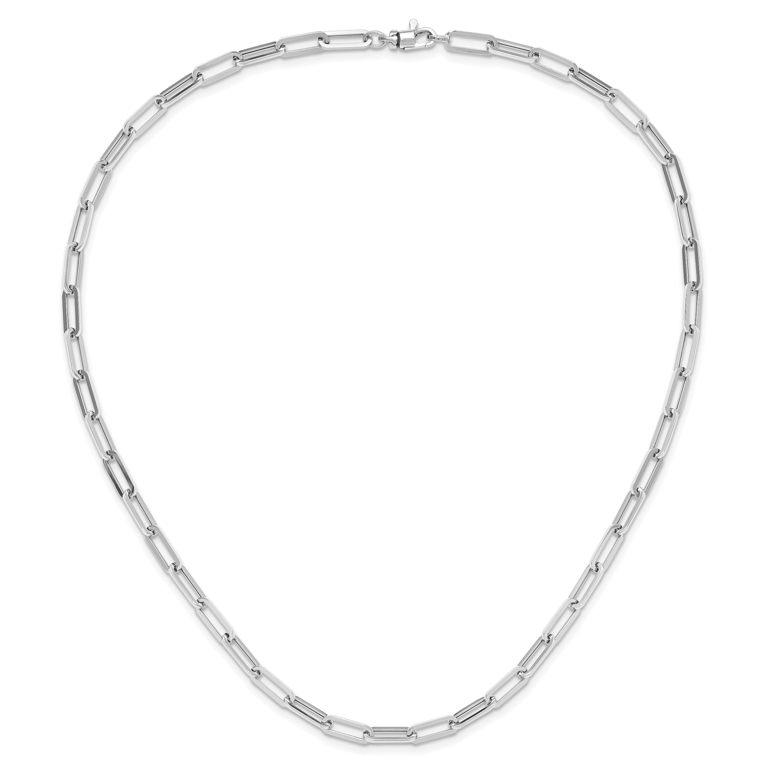 14K White Gold Polished Fancy Link Necklace