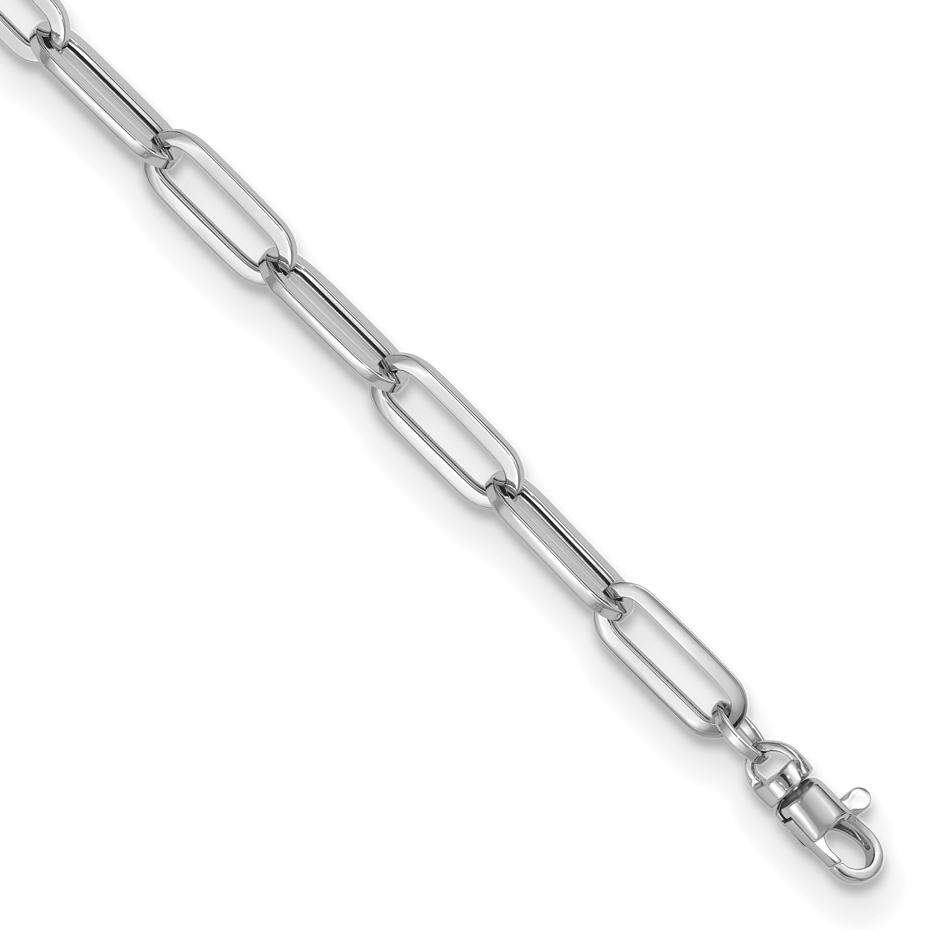 14K White Gold Polished Fancy Link with 1in ext Bracelet Main image