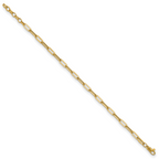 14K Polished Fancy Link with 1in ext Bracelet