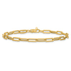 14K Polished Fancy Link with 1in ext Bracelet