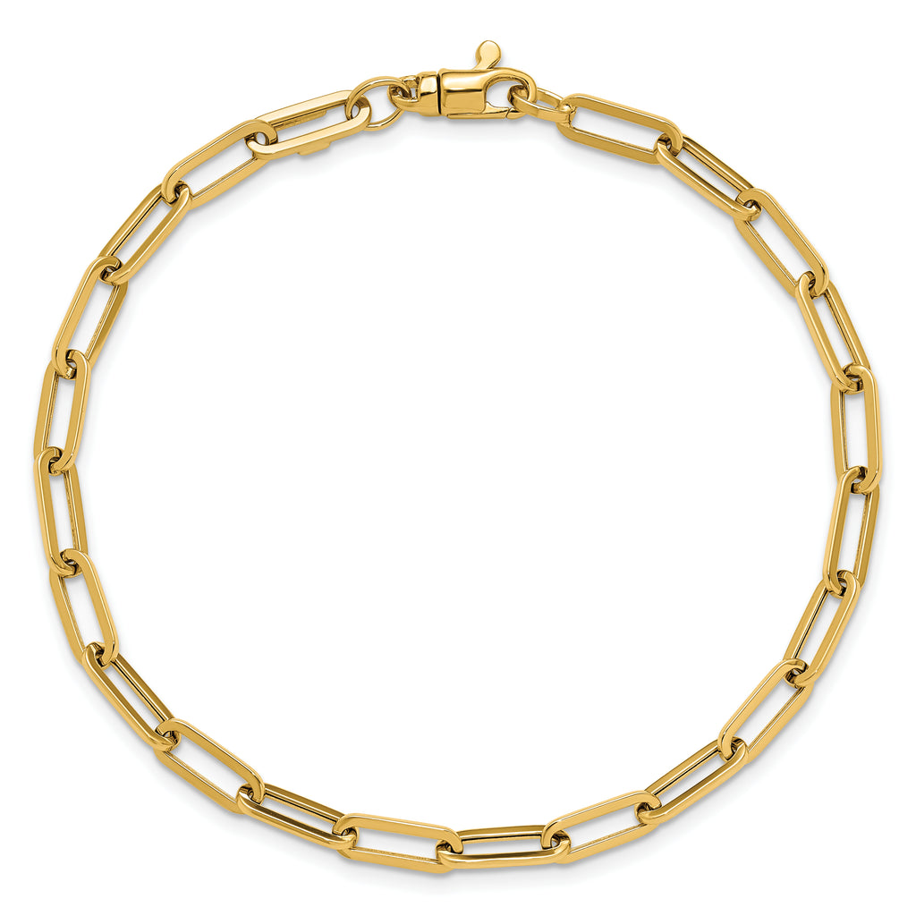 14K Polished Fancy Link with 1in ext Bracelet