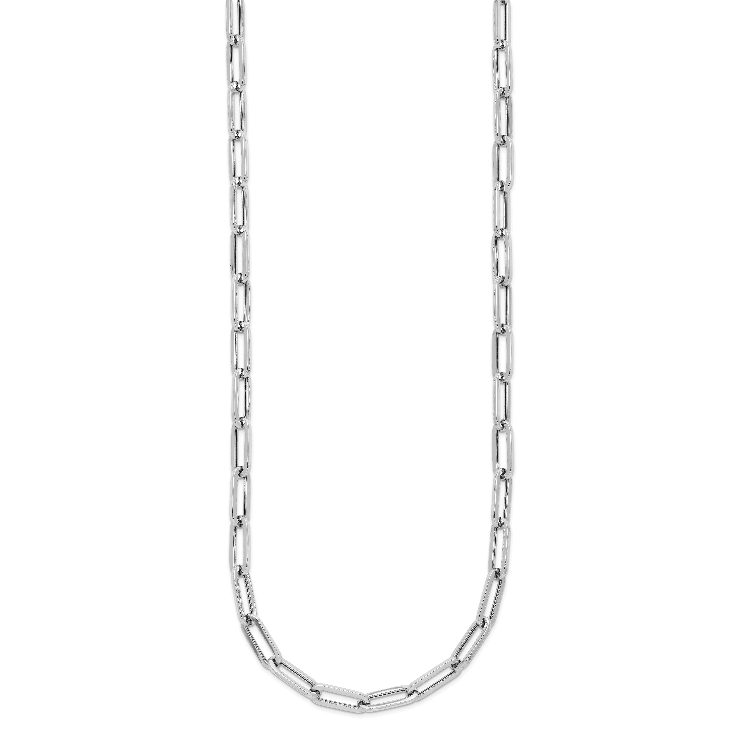 14K White Gold Polished Fancy Link Necklace Secondary image