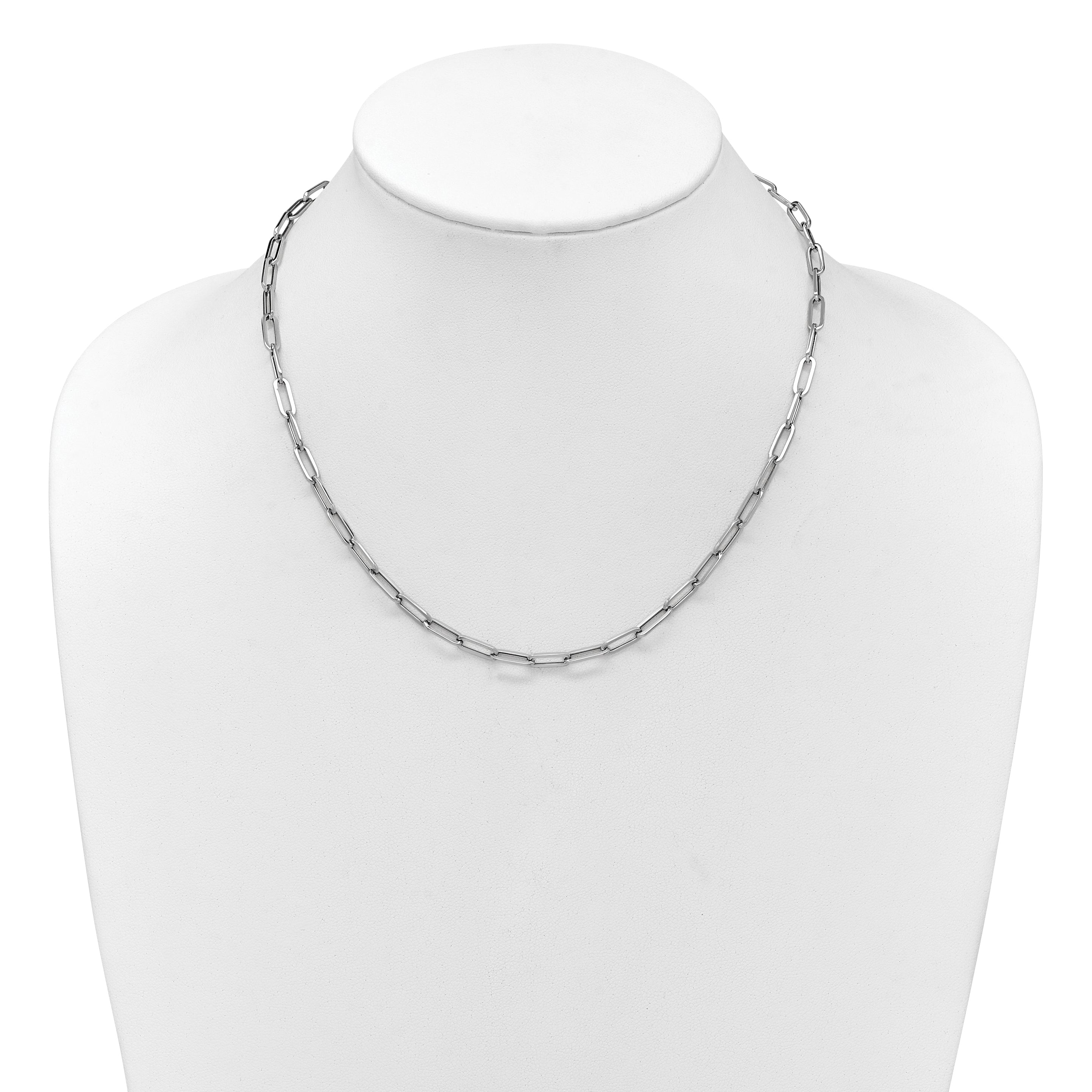 14K White Gold Polished Fancy Link Necklace