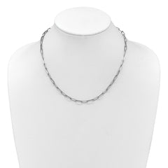 14K White Gold Polished Fancy Link Necklace