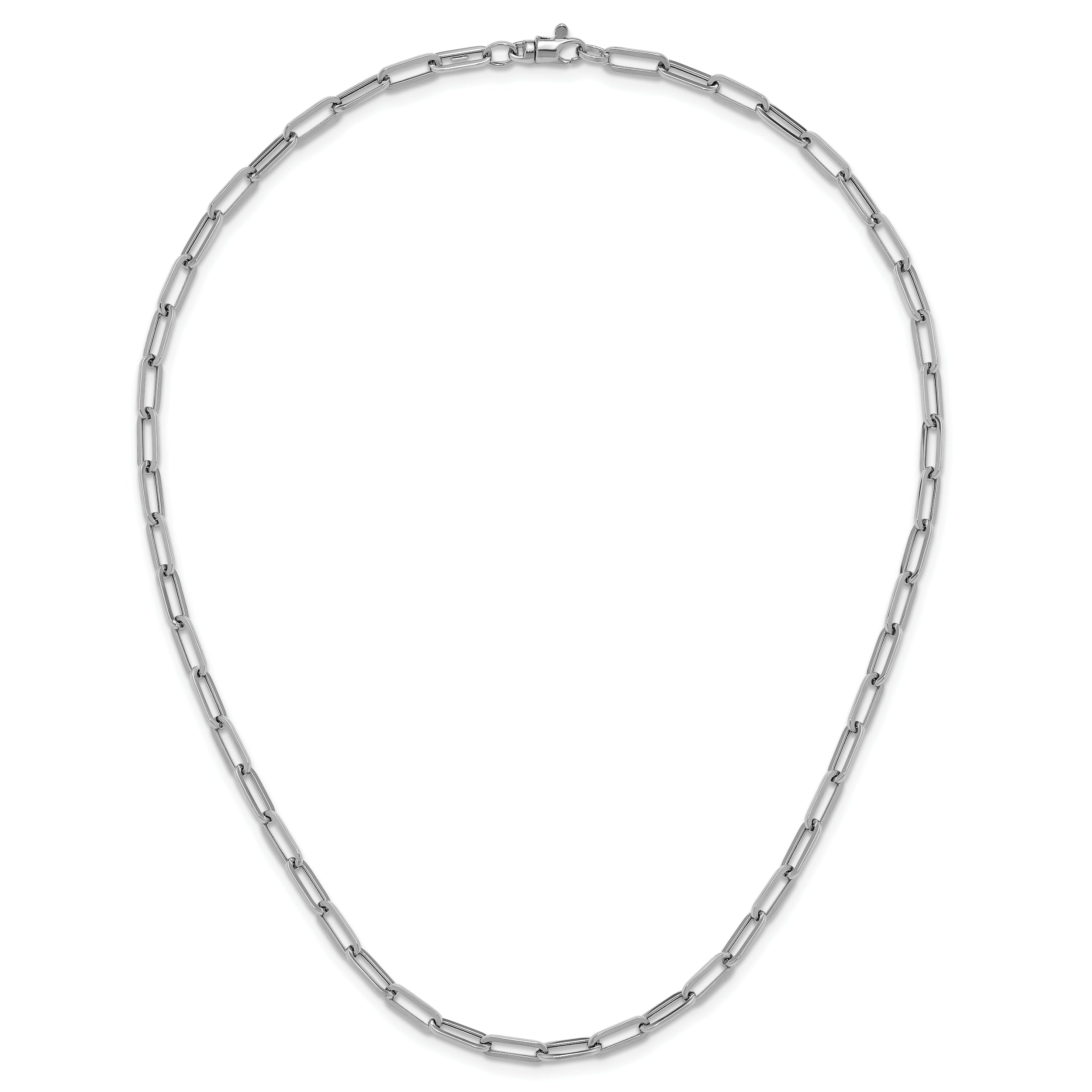 14K White Gold Polished Fancy Link Necklace