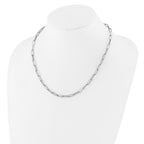 14K White Gold Polished Fancy Link Necklace