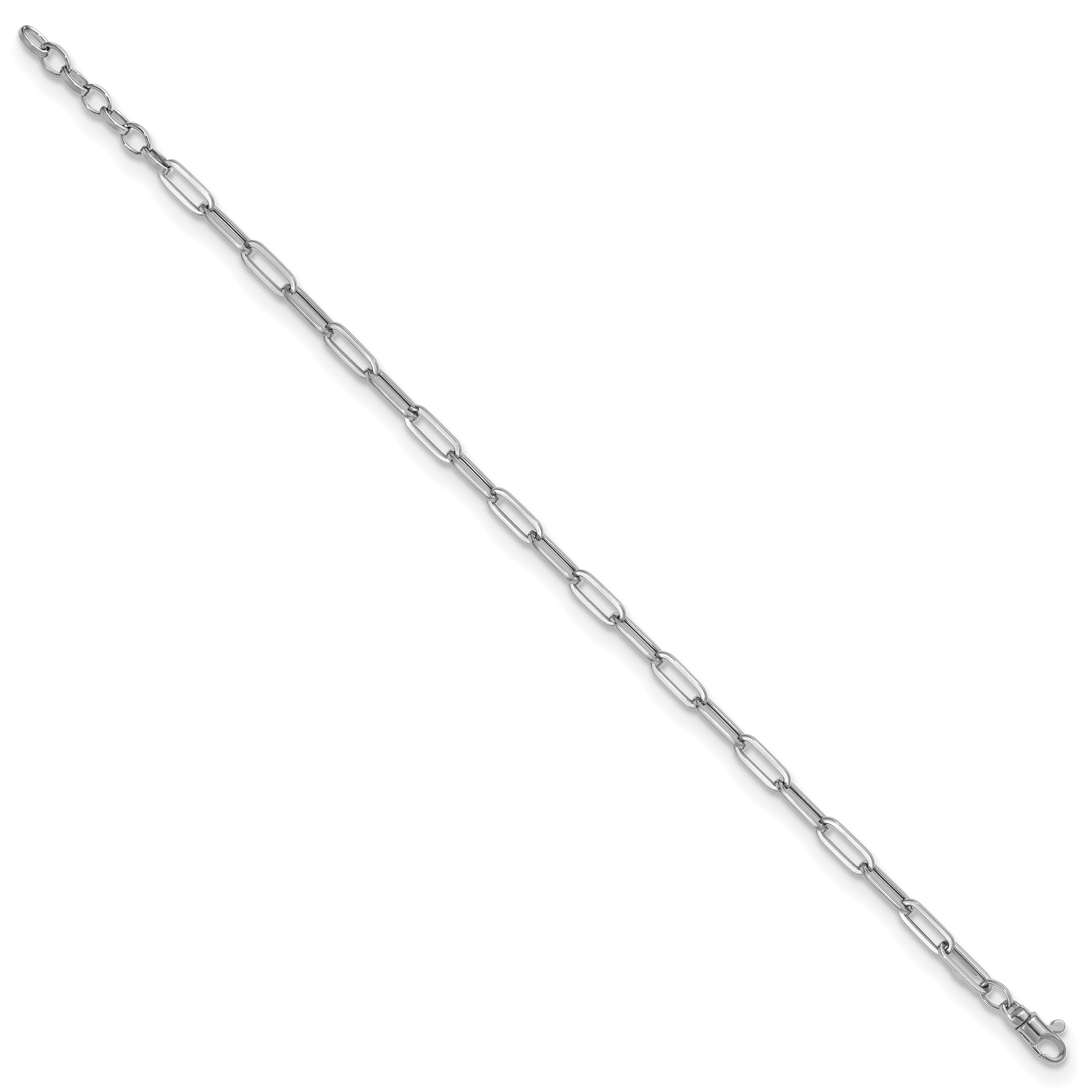 14K White Gold Polished Fancy Link with 1in ext Bracelet Secondary image