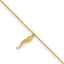 14K Italian Horn Charm 9 inch Plus 1 inch Extender - Total 10 inch Anklet