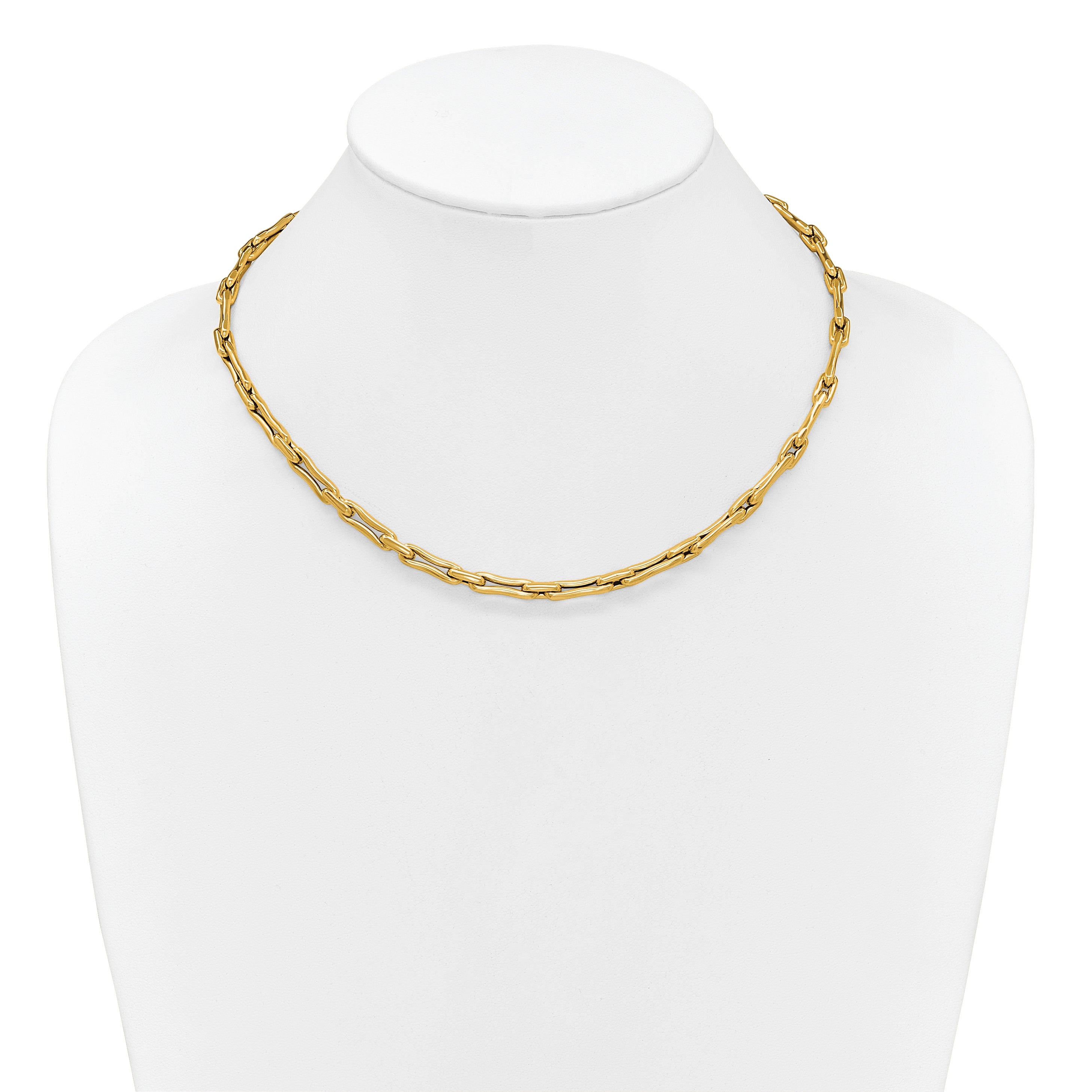 14K Polished Hollow Fancy Link Necklace