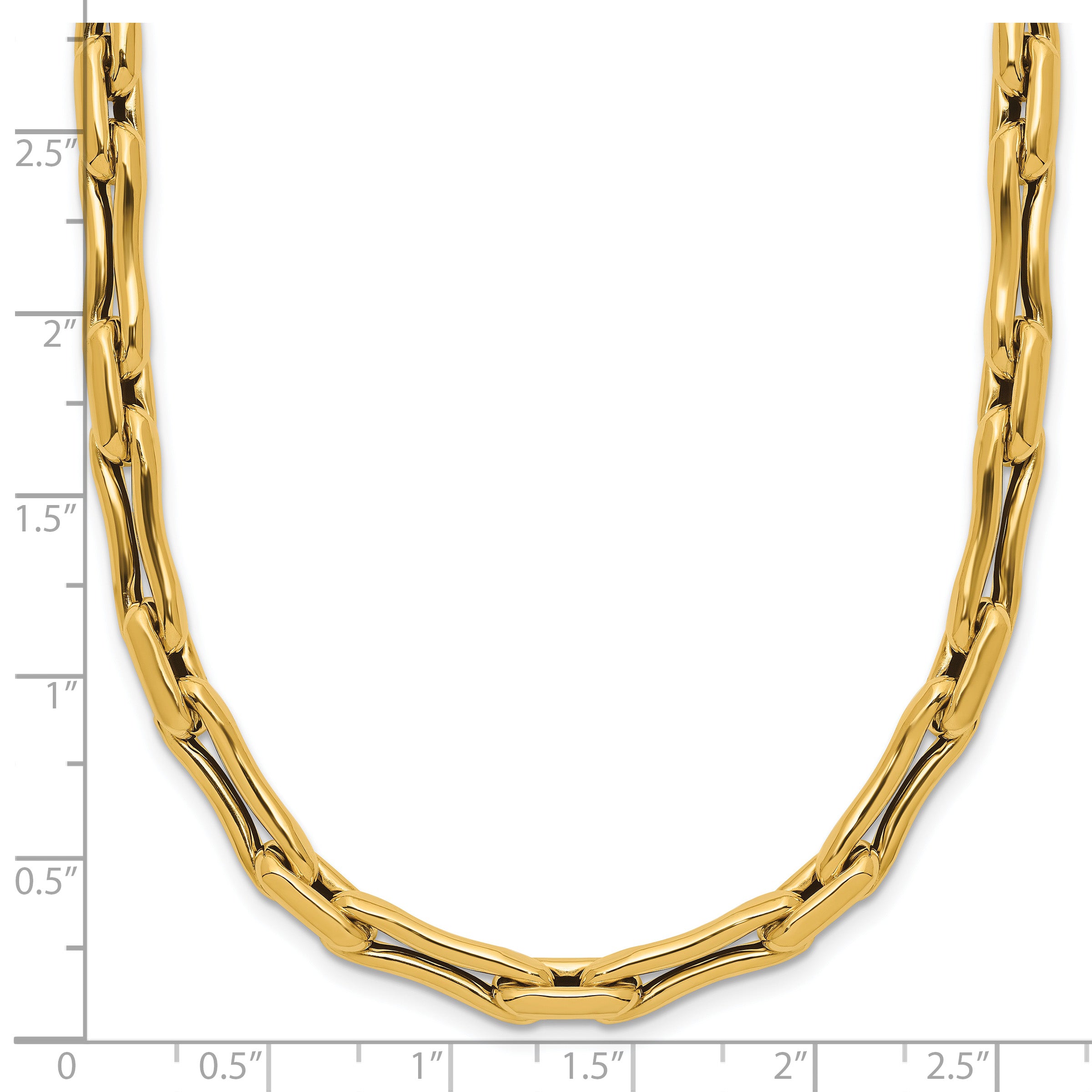 14K Polished Hollow Fancy Link Necklace