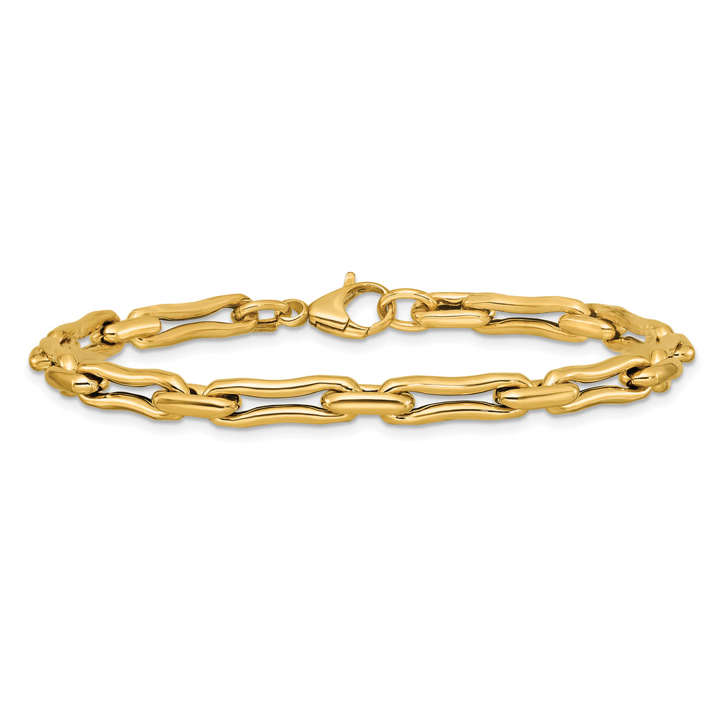 14K Polished Hollow Fancy Link Bracelet